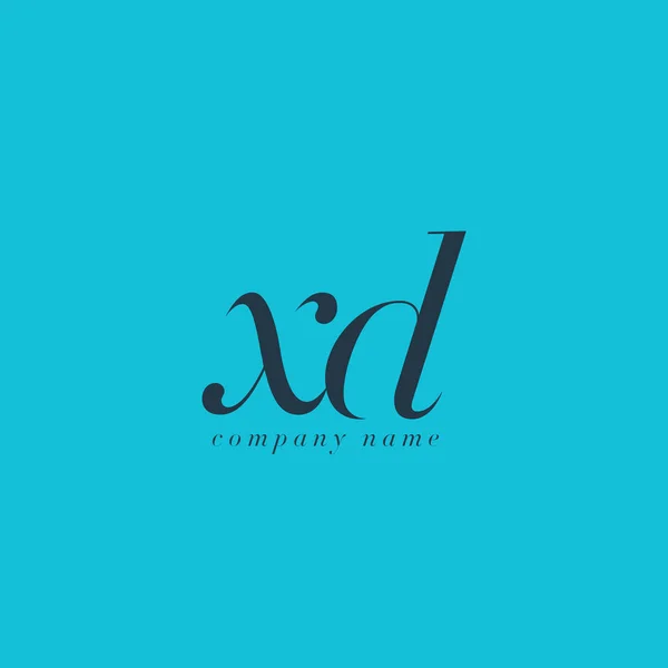 XD kursiv gemensamma bokstäver logotyp — Stock vektor