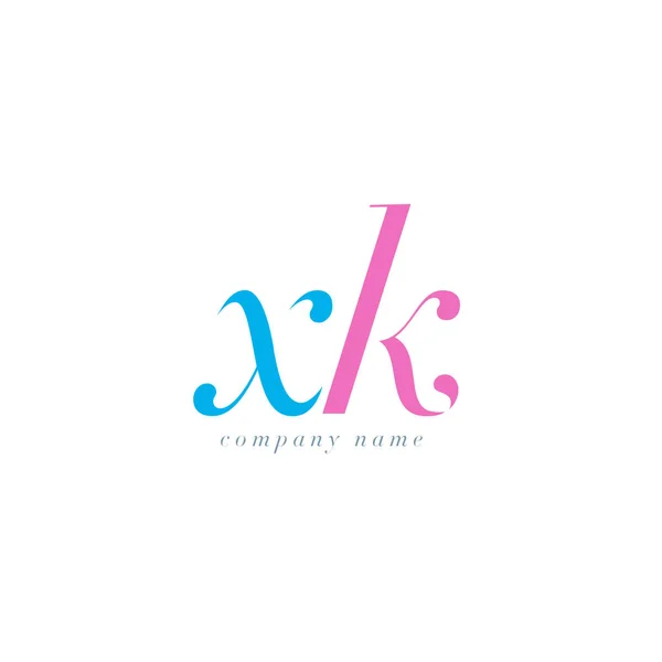 Xk 斜体联合字母徽标 — 图库矢量图片