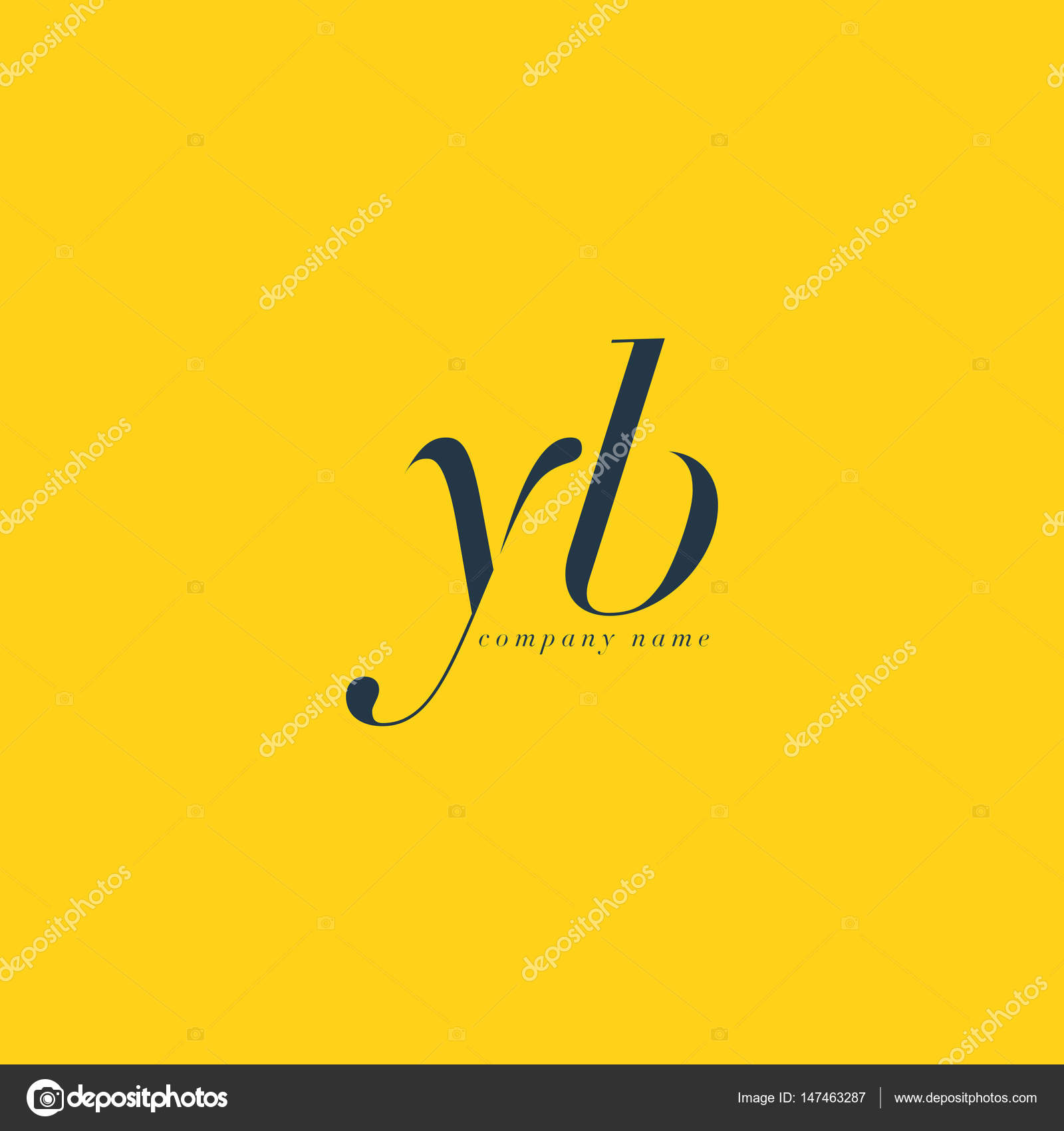 Logo Des Lettres Conjointes Yb Italics Image Vectorielle Par Brainbistro C Illustration