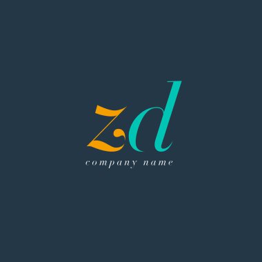 ZD italik ortak harf Logo 