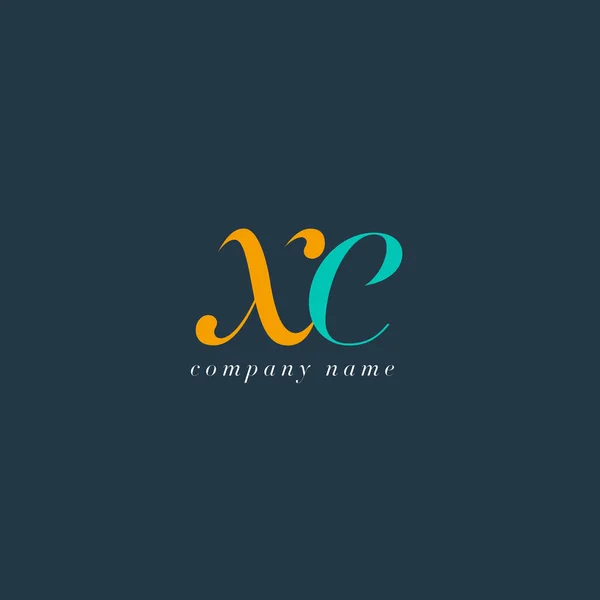 XE Italics Cartas Comuns Logo — Vetor de Stock