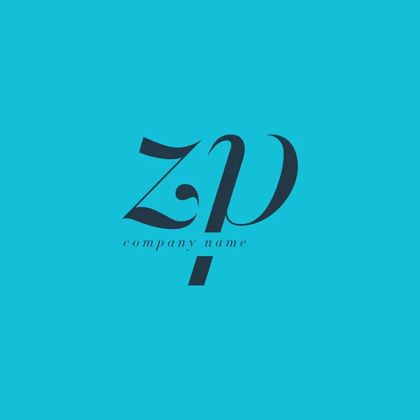ZP Italics Joint Letters Logo — Stock Vector