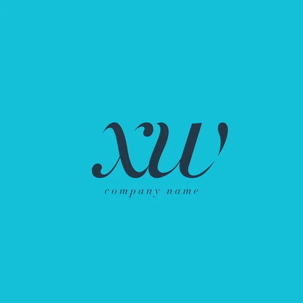 XW italik ortak harf Logo — Stok Vektör