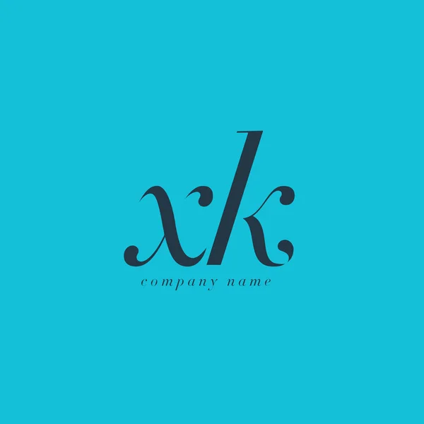 XK Italics Cartas Comuns Logo — Vetor de Stock