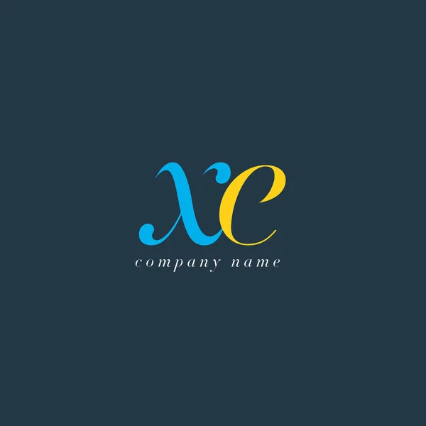 XE Italics Cartas Comuns Logo — Vetor de Stock