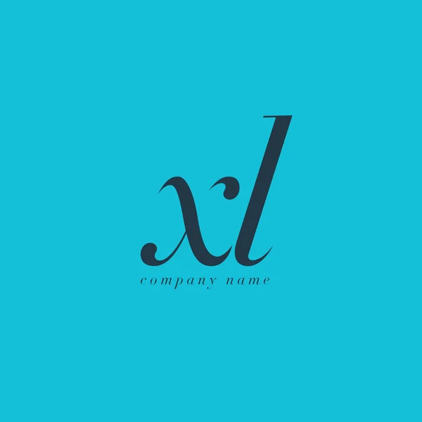 Логотип XL Italics Joint Letters — стоковый вектор