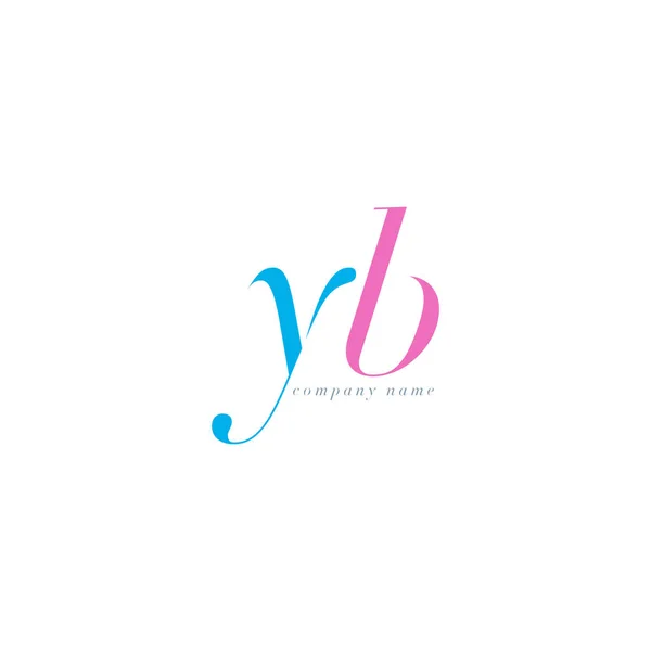 YB italik ortak harf Logo — Stok Vektör