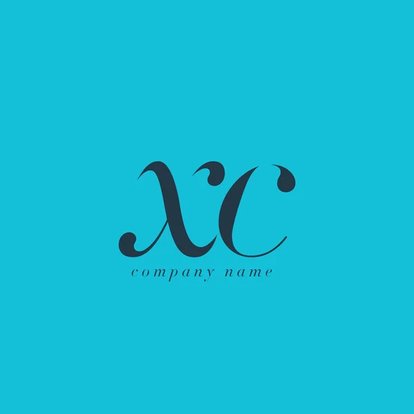 XC Italics Cartas Comuns Logo — Vetor de Stock