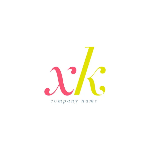 Xk 斜体联合字母徽标 — 图库矢量图片
