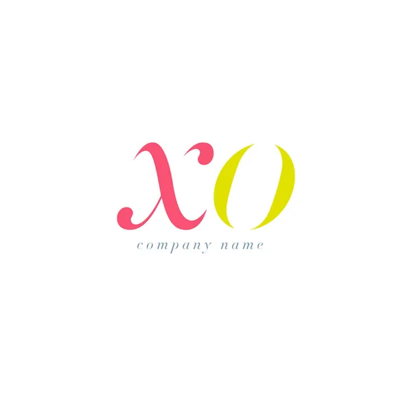 Логотип XO Italics Joint Letters — стоковый вектор