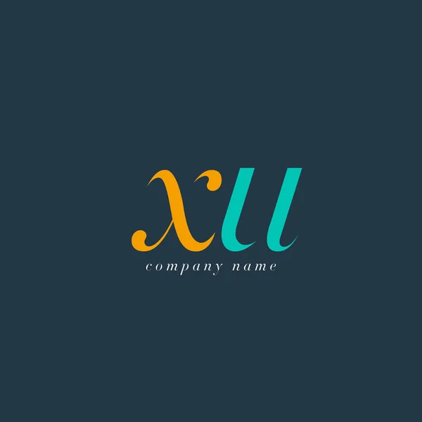 Логотип XU Italics Joint Letters — стоковый вектор