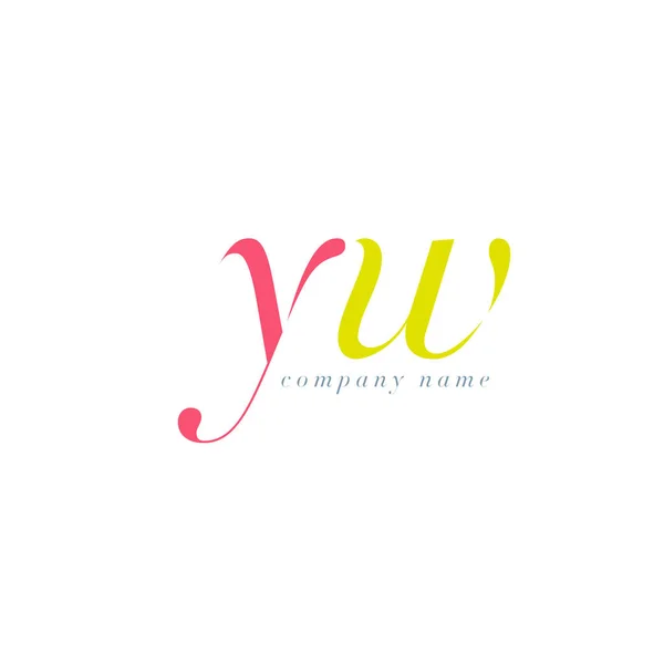 Logo delle lettere congiunte Yw Italics — Vettoriale Stock