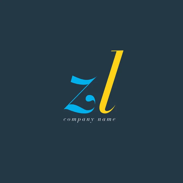 Logo des lettres conjointes Zl Italics — Image vectorielle