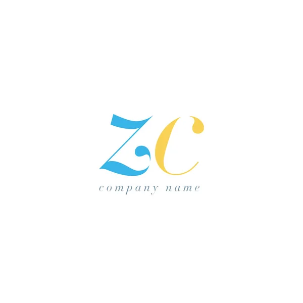 Logo des lettres conjointes Zc Italics — Image vectorielle