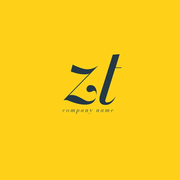 ZT Italics Joint Letters Logo — Stock Vector
