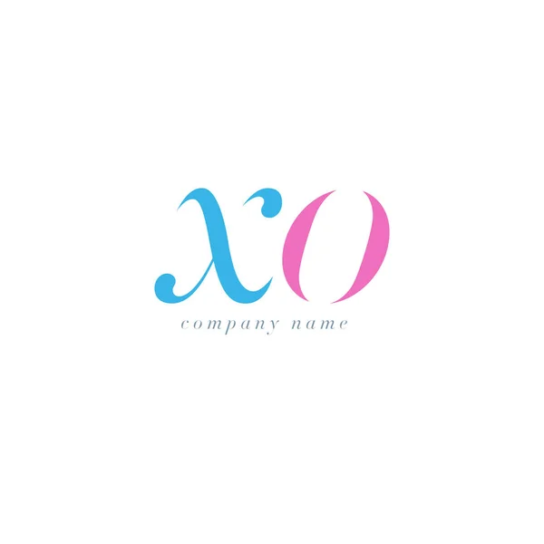 Logo XO Italics Joint Letters — Vettoriale Stock