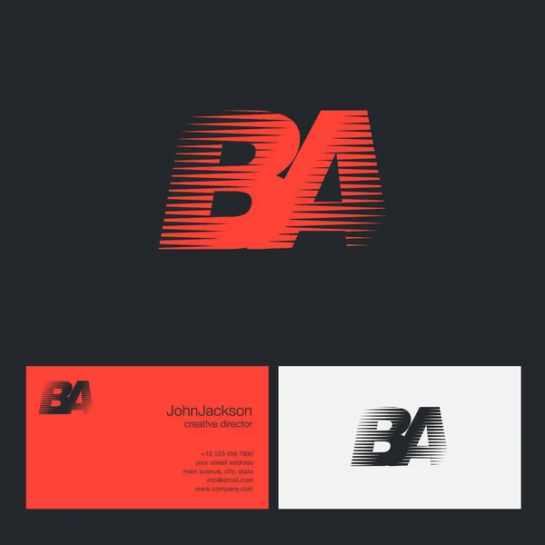 BA Letters logotipo da empresa — Vetor de Stock