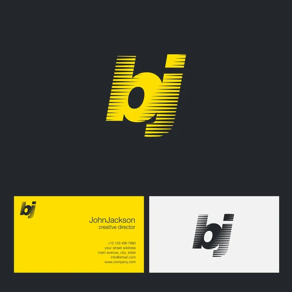BJ Letters Company Logo — Stock Vector