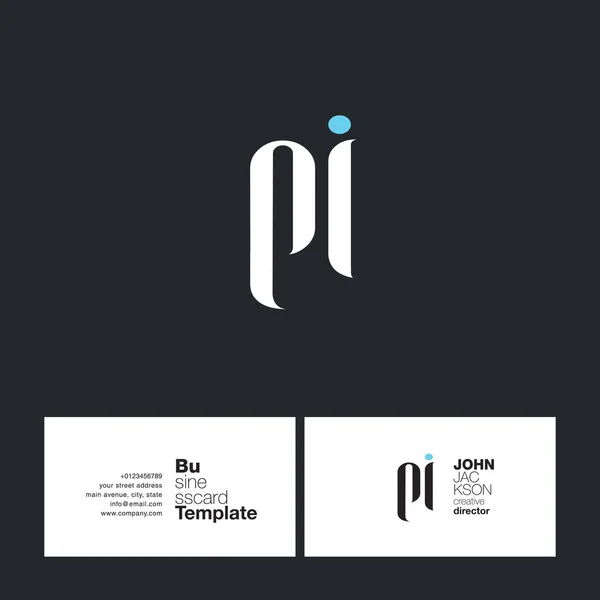 Pi Buchstaben Logo Visitenkarte — Stockvektor