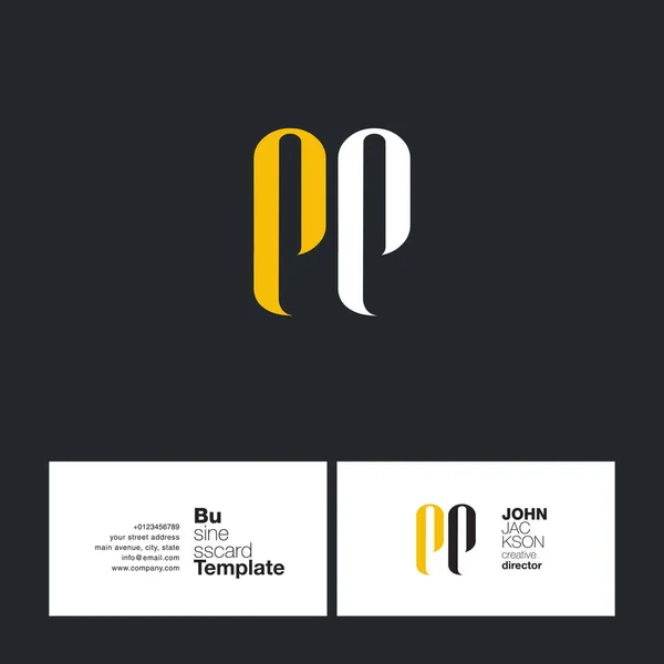 Pp buchstaben logo visitenkarte — Stockvektor