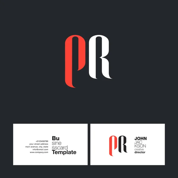 Pr buchstaben logo visitenkarte — Stockvektor