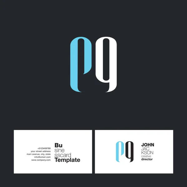 Pq buchstaben logo visitenkarte — Stockvektor