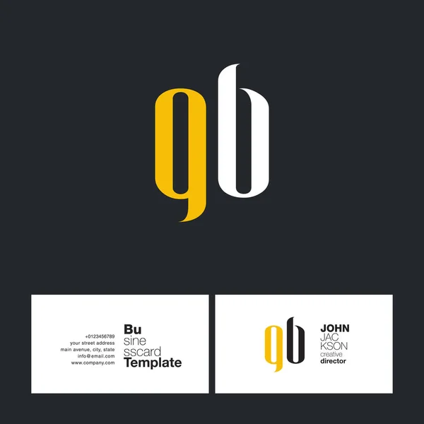 QB Cartas Logo Tarjeta de visita — Vector de stock