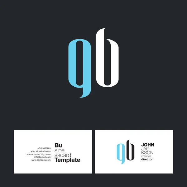 QB betűkkel embléma névjegykártya — Stock Vector