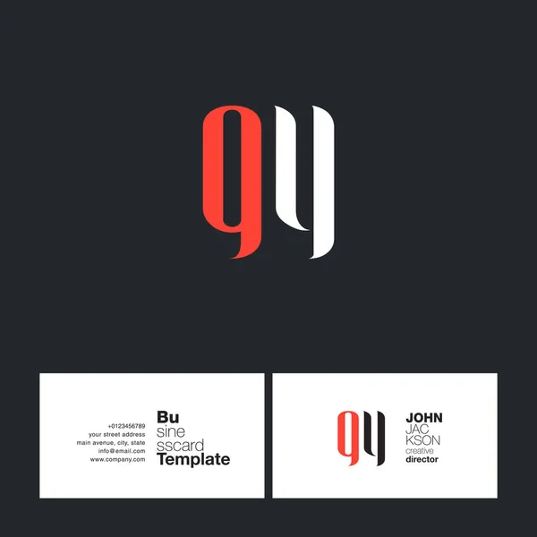 Cartas QY Logo cartão de visita — Vetor de Stock