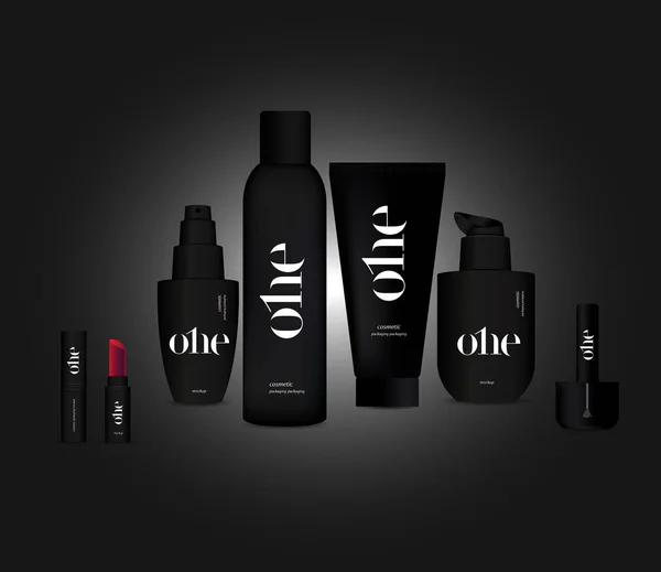 Set of cosmetic bottles design — Stock Vector