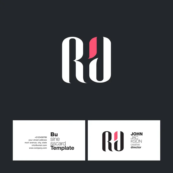 Tarjeta de visita del logotipo de RA Letters — Vector de stock