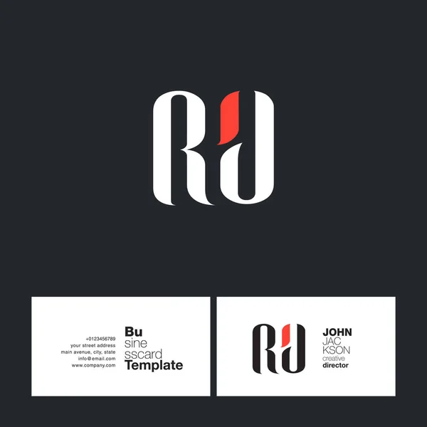RA γράμματα λογότυπο επαγγελματικής κάρτας — Διανυσματικό Αρχείο