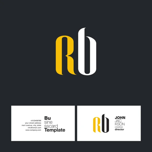 RB bokstäver Logo visitkort — Stock vektor