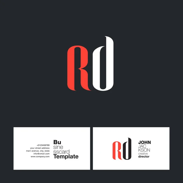 Tarjeta de visita del logotipo de RD Letters — Vector de stock