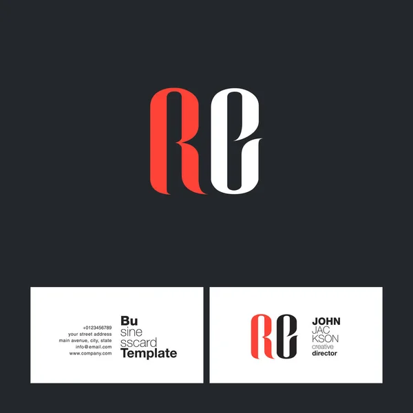 Tarjeta de visita del logotipo de RE Letters — Vector de stock