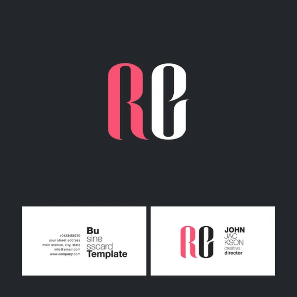Tarjeta de visita del logotipo de RE Letters — Vector de stock