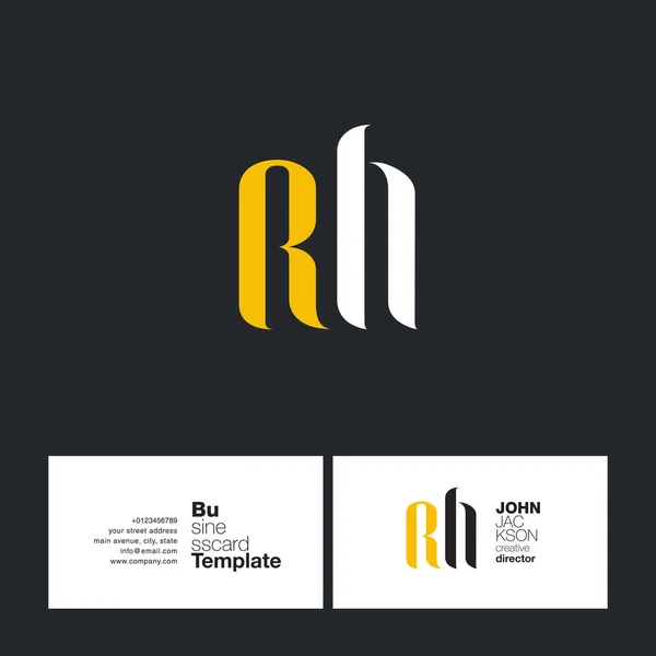 Rh buchstaben logo visitenkarte — Stockvektor