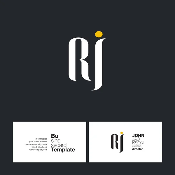 Tarjeta de visita del logotipo de RJ Letters — Vector de stock