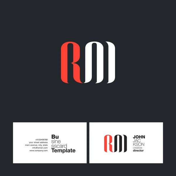 RM Cartas Logo Tarjeta de visita — Vector de stock