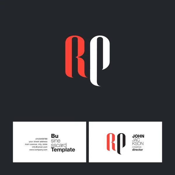 RP Cartas Logo Tarjeta de visita — Vector de stock