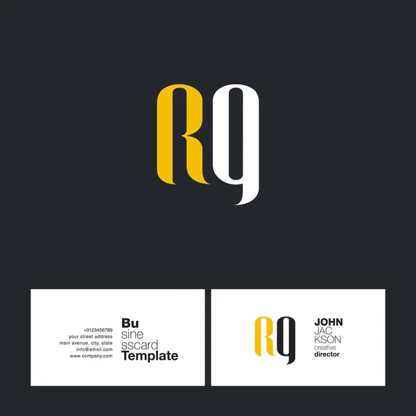 Rq Buchstaben Logo Visitenkarte — Stockvektor