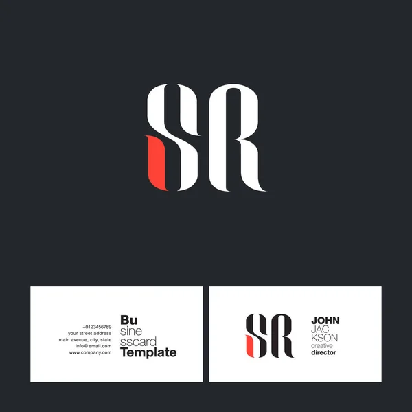 SR Letters Logo Tarjeta de visita — Vector de stock