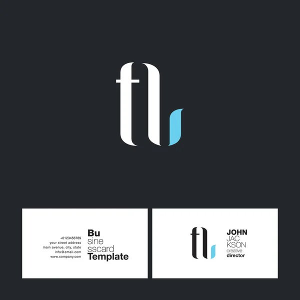 Tl Buchstaben Logo Visitenkarte — Stockvektor