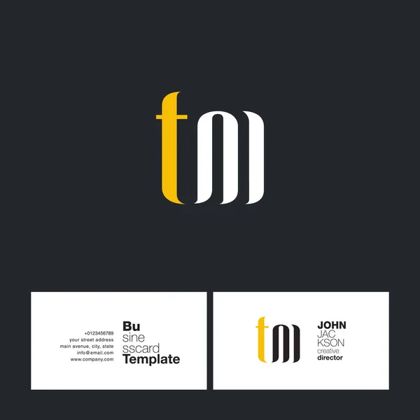 TM Lettres Logo Carte de visite — Image vectorielle