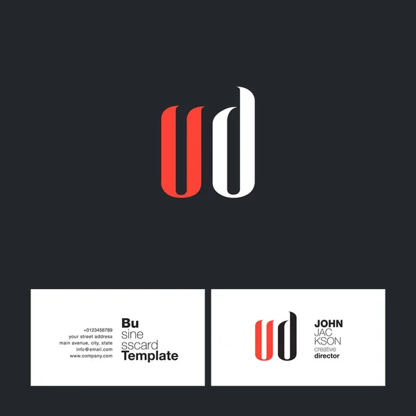 UD Letters Logo visitkort – Stock-vektor