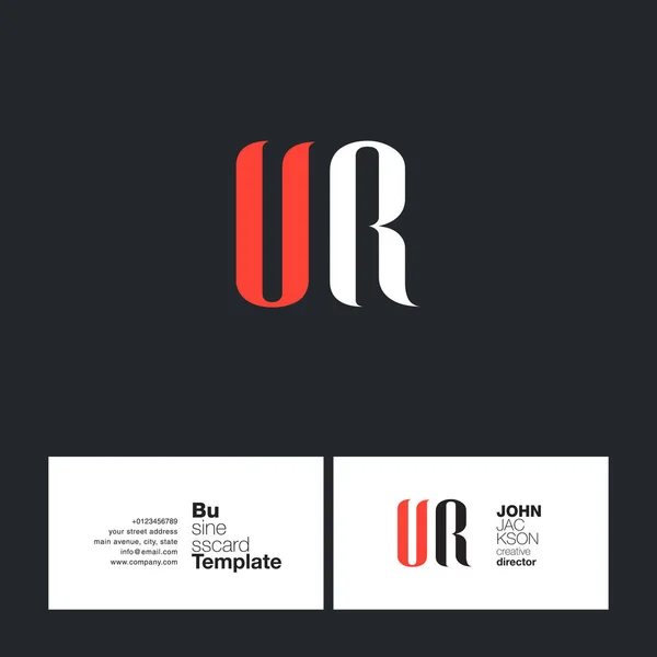 Tarjeta de visita del logotipo de UR Letters — Vector de stock