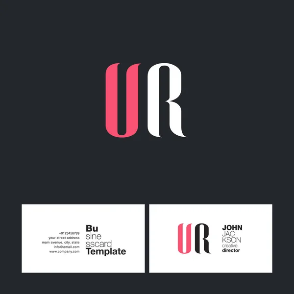 Ur letters logo visitenkarte — Stockvektor