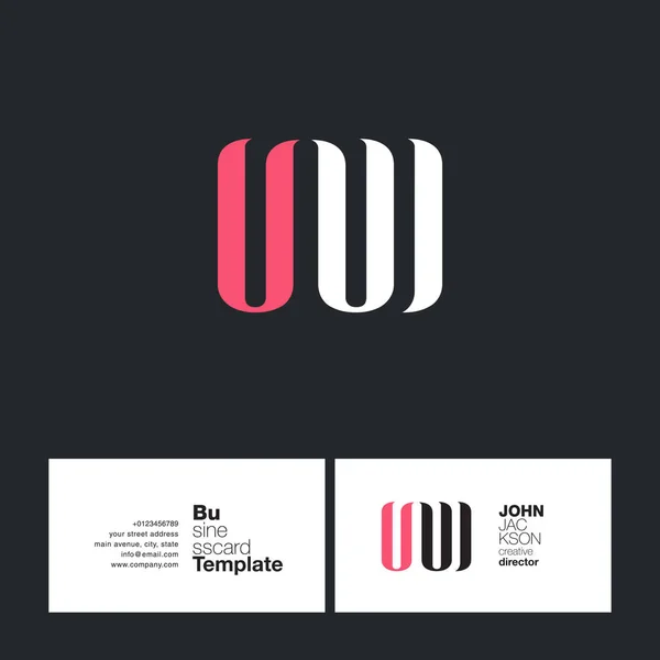 UW Letters Logo Business Card — Stock Vector