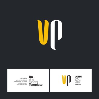 VP Joint Letters Logo, Business Card Template, Vector clipart svg vector 
