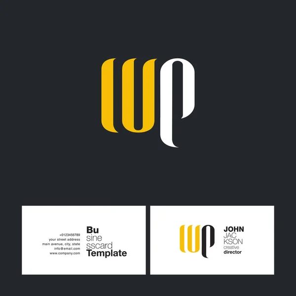 Tarjeta de visita del logotipo de WP Letters — Vector de stock